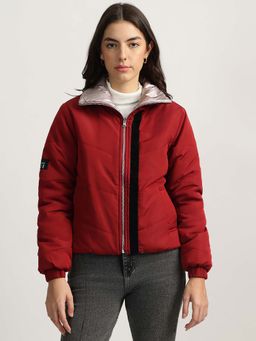 ELLE - Women Red Solid Reversable Puffer Jacket
