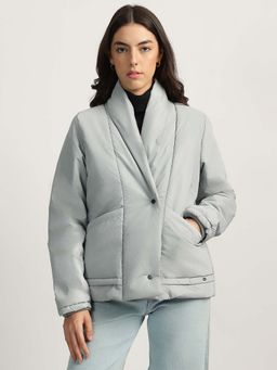 ELLE - Women Grey Solid Puffer Jacket
