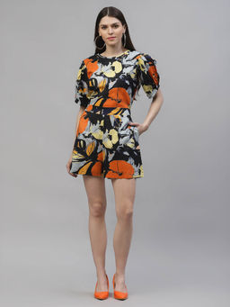 AAREIN - Women Multi-Color Printed Casual Cotton Playsuit