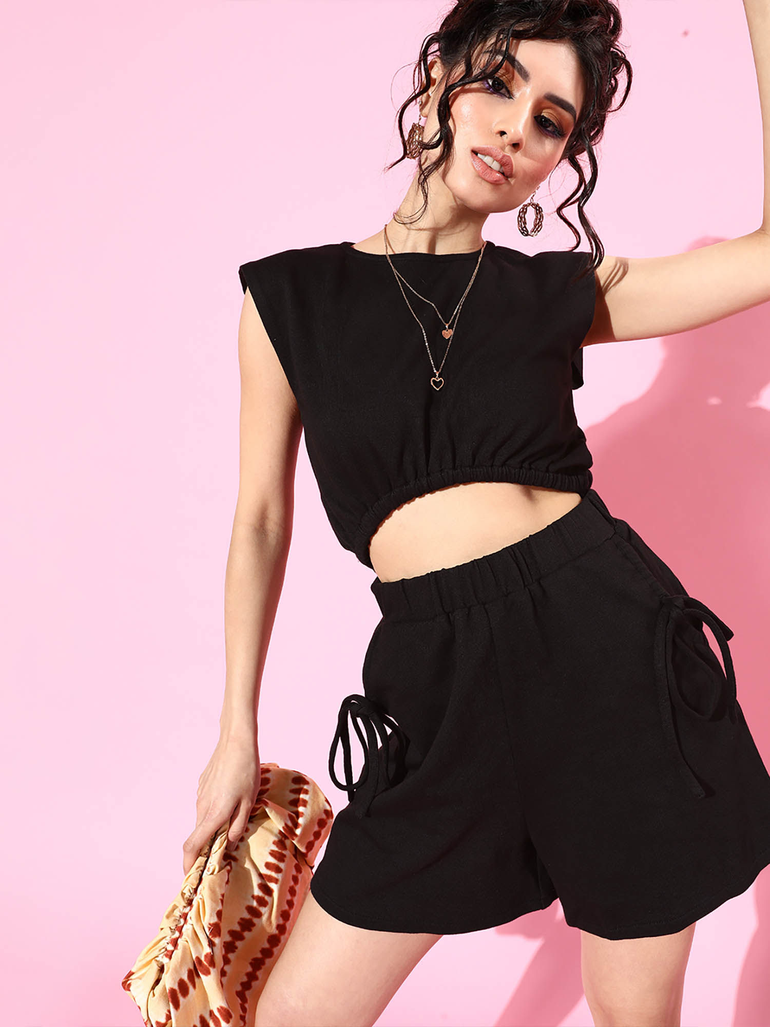 aarein Women Black Solid Polyester Casual Playsuit-picture-10