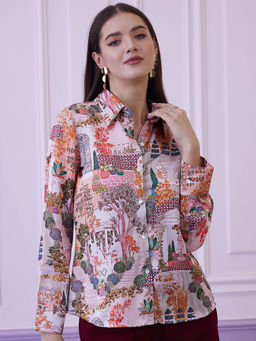 AAREIN - Women Multi-Color Printed Regular Fit Shirt