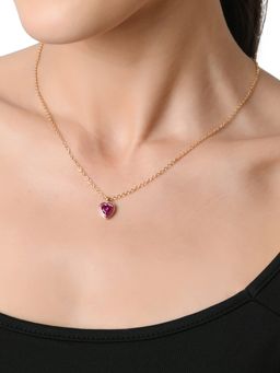 Lilly & Sparkle - Gold Pink Chain with Hoop Earring