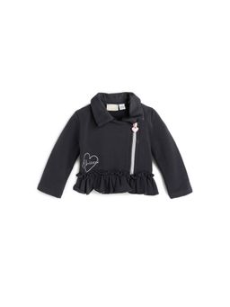 Chicco - Girls Dark Grey Solid Cardigan