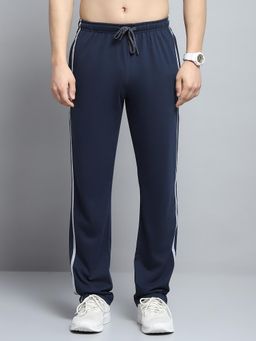 Monte Carlo - Men Solid Navy Blue Mid Rise Regular Fit Joggers