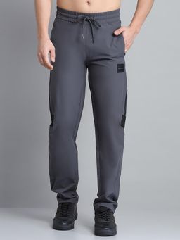 Monte Carlo - Men Solid Dark Grey Mid Rise Regular Fit Trackpant