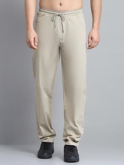 Monte Carlo - Men Solid Beige Mid Rise Regular Fit Trackpant