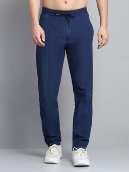 Monte Carlo - Men Solid Blue Mid Rise Regular Fit Trackpant