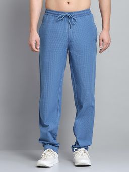 Monte Carlo - Men Solid Blue Mid Rise Regular Fit Trackpant
