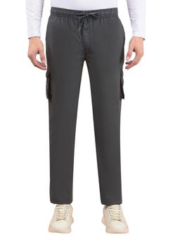Cantabil - Men Dark-Grey Solid Trackpant