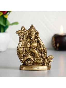 eCraftIndia - Sitting Lord Ganesha Brass Handcrafted Idol