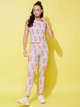 StyleStone - Women's Multi-Color Gym Wear Top and Trackpant