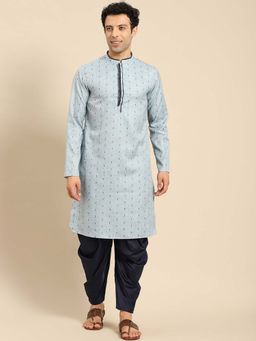 Amodh by Kisah - Men Blue Kurta (Set of 2)