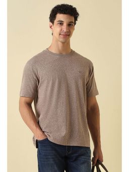 Allen Solly - Brown Printed Crew Neck T-Shirt