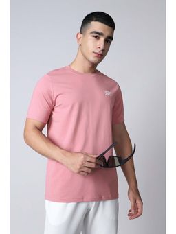 Reebok - Pink Solid Plain Round Neck T-Shirt