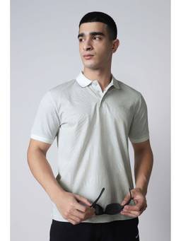 Reebok - White Stripes Collar Neck Polo T-Shirt