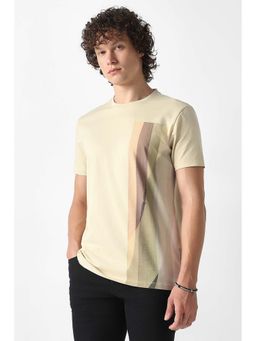 Van Heusen - Beige Printed Crew Neck T-Shirt