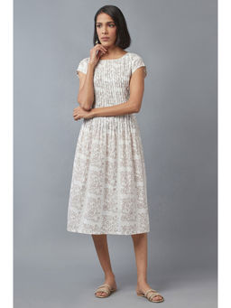 W - Floral Kurta White