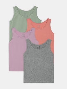 Sillysally - Girls Multicolor Vests (Pack of 4)