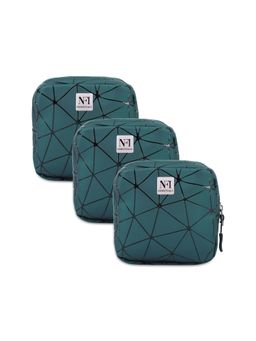 NFI Essentials - Pack of 3 PU Diamond Print Women Portable Sanitary Napkin Pouch