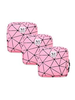 NFI Essentials - Pack of 3 PU Diamond Print Women Portable Sanitary Napkin Pouch