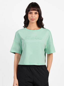 SKECHERS - Women Aqua Cotton Round Neck T-Shirt