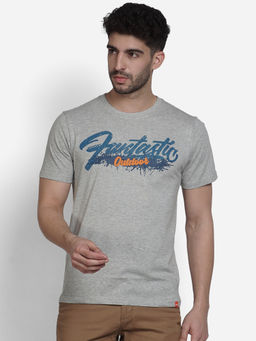 WILDCRAFT - Men Lt Grey Regular Fit T-Shirt