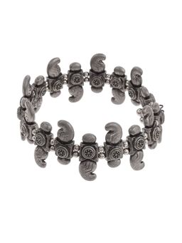 Silvermerc Designs - Silver Plated Oxidized Bracelet for women