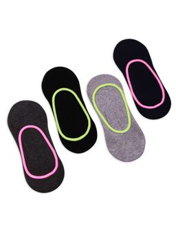 Bonjour - Womens Multicoloured Cotton Loafer Socks- Pack of 4