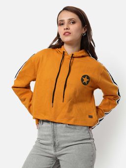 Campus Sutra - Women Mustard Yellow Printed Sweatshirt