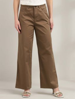 Xpose - Women Mouse Comfort Wide Leg High-Rise Cotton Cargo Trouser