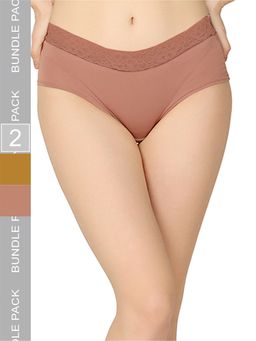 Curvy Love - Organic Cotton Everyday V- Shape Multi-Color Panties (Pack of 2)