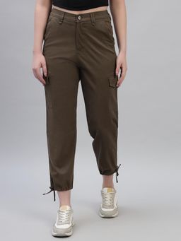 Cantabil - Women Green Solid Regular Fit Cargo
