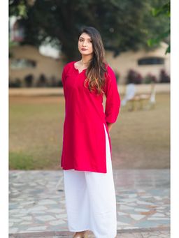 RANGREZA ETHNIC - Pink Velvet Kurta Set