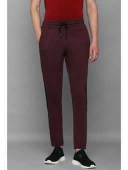 Louis Philippe - Men Maroon Graphic Print Casual Track Pants