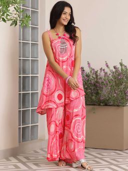 Libas - Pink Printed Kurta with Palazzo (Set of 2)