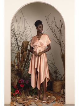 House of Fett - Peach Glamour Dress with Belt (Set of 2)