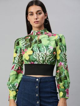 KASSUALLY - Multi-Color Printed Polyester Top (S)