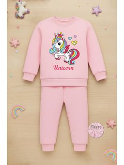 Trampoline - Pink Fleece Regular Sweatshirt With Joggers