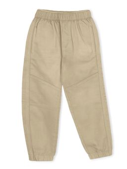 Trampoline - Beige Cotton Regular Joggers