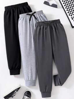 Trampoline - Multi-Color Cotton Blend Regular Joggers (Pack of 3)