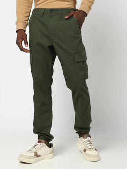 GAP - Men Green Regular Fit Mid-Rise Cargo