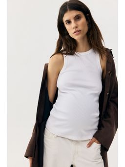 H&M - Women White MAMA Ribbed vest top