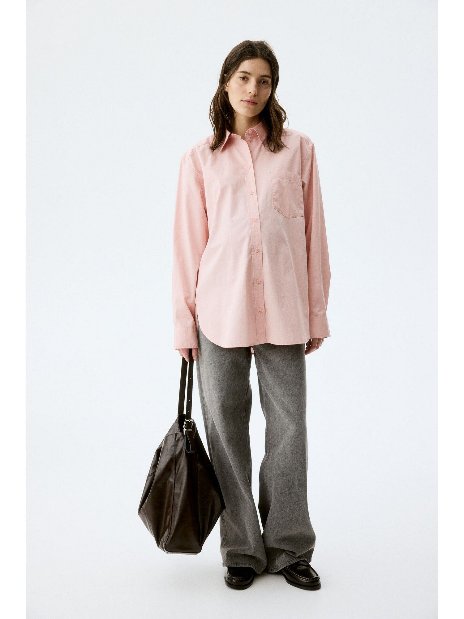 h&m Women Pink MAMA Cotton poplin shirt-picture-33
