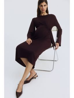 H&M - Women Purple MAMA Tie-detail dress