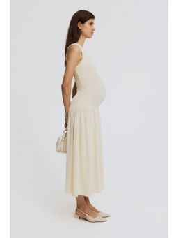 H&M - Women Yellow MAMA Smocked jersey dress