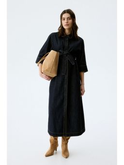 H&M - Women Blue MAMA Denim shirt dress