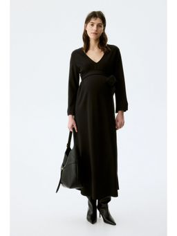 H&M - Women Black MAMA Tie-belt jersey dress
