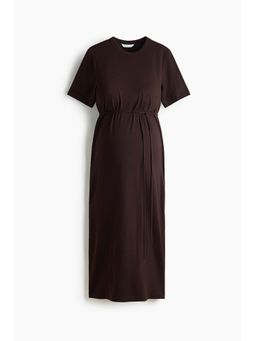 H&M - Women Brown MAMA Tie-detail T-shirt dress