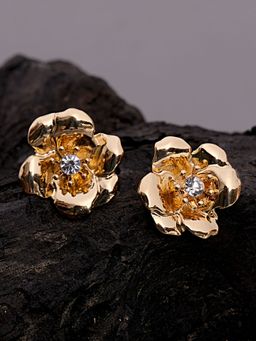 Lilly & Sparkle - Gold-Toned Contemporary Studs Earrings