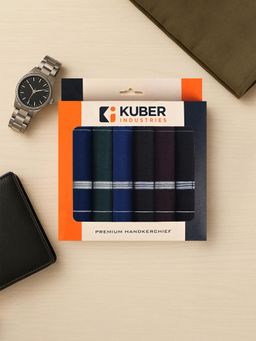 Kuber Industries - Cotton Handkerchief for Men - Dark Color (Pack of 6)